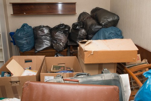 Business owner overseeing waste collection